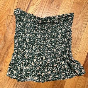 American Eagle Outfitters Green Floral Bandeau Top